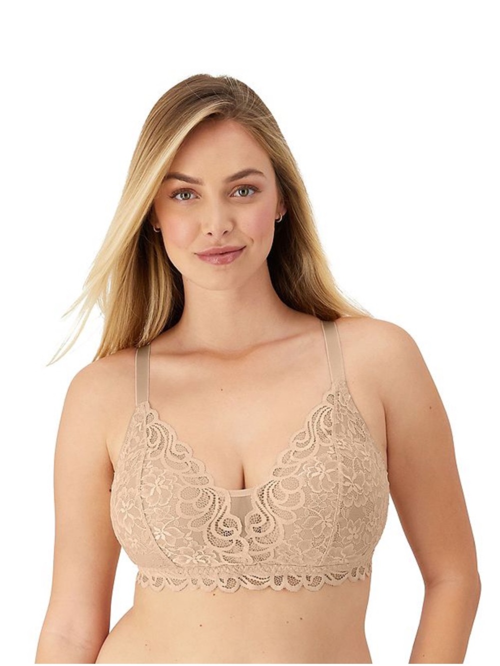 NWT Bali almond lace desire wireless bra size large